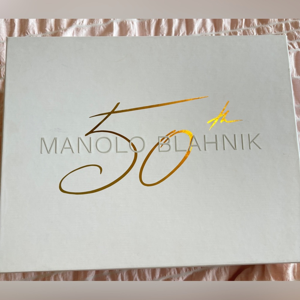 NWT • Manolo Blahnik • Pluta Pointed Toe Bootie • Black and Gold Tinsel • 37 EU - Picture 3 of 10